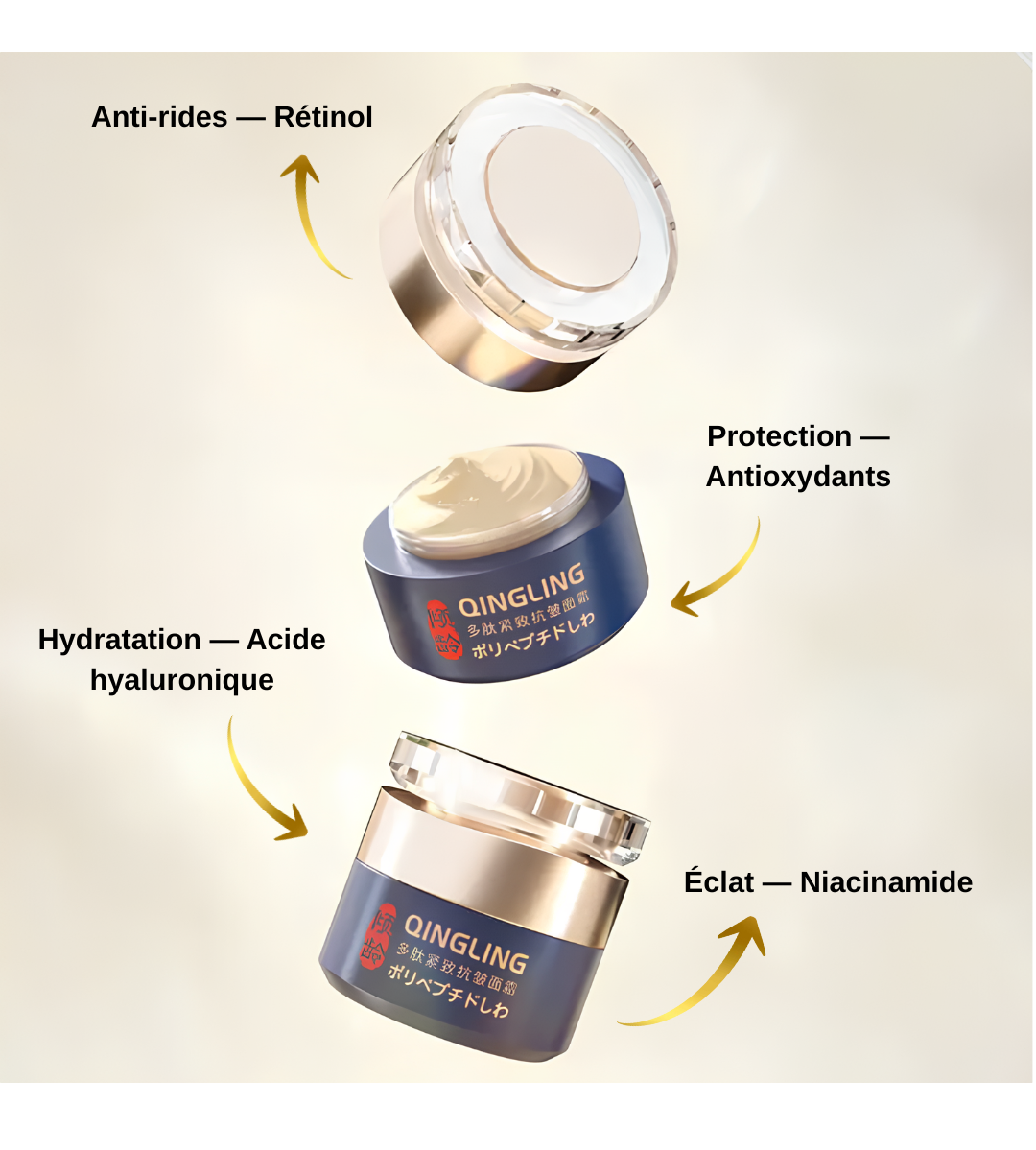 Crème Raffermissante et Liftante Au Rétinol Doux Japonais                                   — 50mL